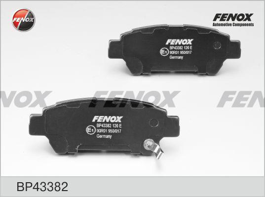 Fenox BP43382 - Тормозные колодки, дисковые, комплект unicars.by