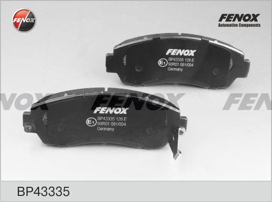 Fenox BP43335 - Тормозные колодки, дисковые, комплект unicars.by