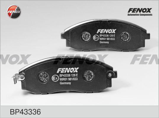 Fenox BP43336 - Тормозные колодки, дисковые, комплект unicars.by