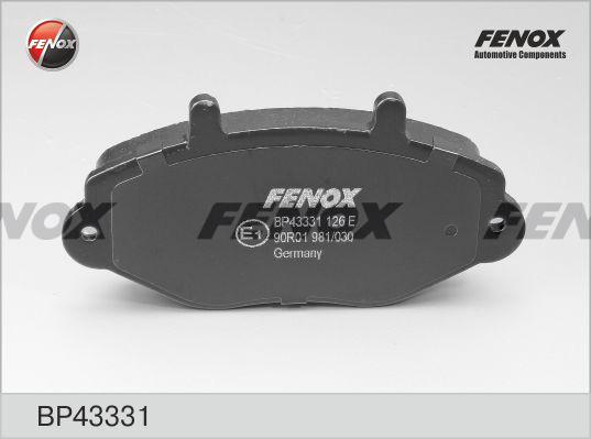 Fenox BP43331 - Тормозные колодки, дисковые, комплект unicars.by