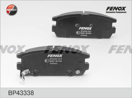 Fenox BP43338 - Тормозные колодки, дисковые, комплект unicars.by