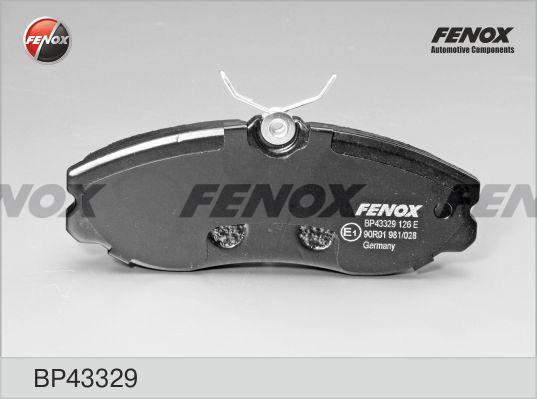 Fenox BP43329 - Тормозные колодки, дисковые, комплект unicars.by