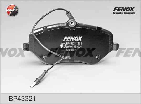 Fenox BP43321 - Тормозные колодки, дисковые, комплект unicars.by