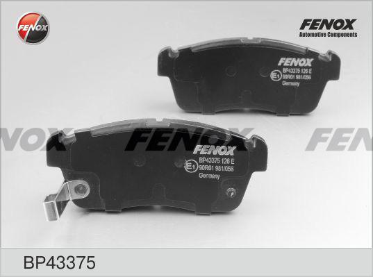 Fenox BP43375 - Тормозные колодки, дисковые, комплект unicars.by