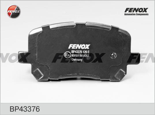 Fenox BP43376 - Тормозные колодки, дисковые, комплект unicars.by