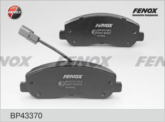 Fenox BP43370 - Тормозные колодки, дисковые, комплект unicars.by