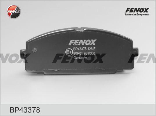 Fenox BP43378 - Тормозные колодки, дисковые, комплект unicars.by