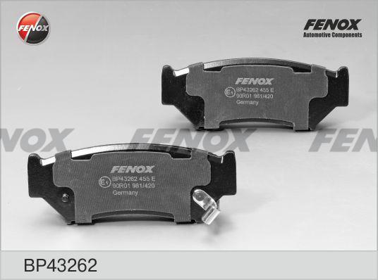 Fenox BP43262 - Тормозные колодки, дисковые, комплект unicars.by