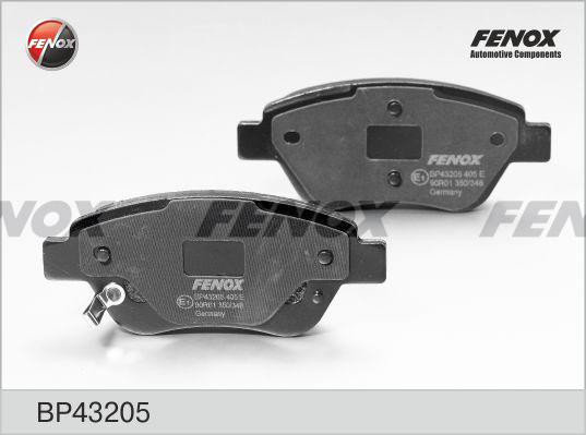 Fenox BP43205 - Тормозные колодки, дисковые, комплект unicars.by