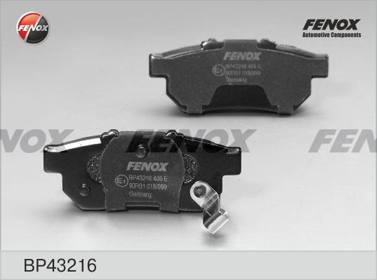 Fenox BP43216 - Тормозные колодки, дисковые, комплект unicars.by