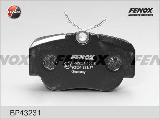 Fenox BP43231 - Тормозные колодки, дисковые, комплект unicars.by