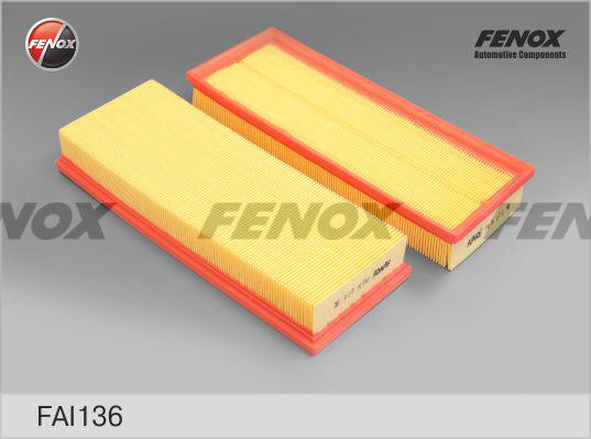 Fenox FAI136 - Воздушный фильтр, двигатель unicars.by