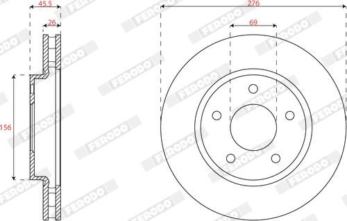 Ferodo DDF1803C - Тормозной диск unicars.by