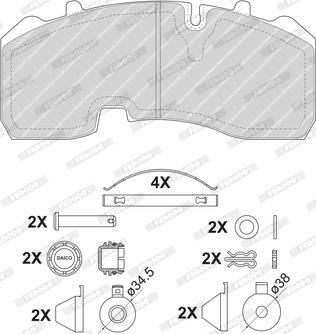 Ferodo FCV1678B - Тормозные колодки, дисковые, комплект unicars.by