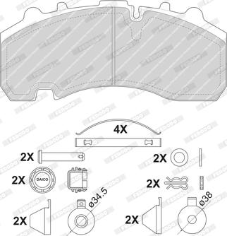 Ferodo FCV1677B - Тормозные колодки, дисковые, комплект unicars.by