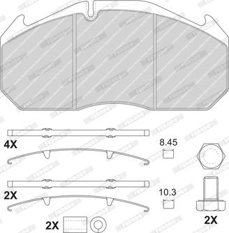 Ferodo FCV1086B - Тормозные колодки, дисковые, комплект unicars.by