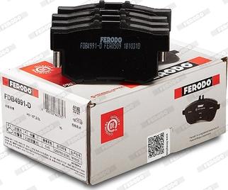 Ferodo FDB4991-D - Тормозные колодки, дисковые, комплект unicars.by