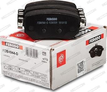 Ferodo FDB4944-D - Тормозные колодки, дисковые, комплект unicars.by