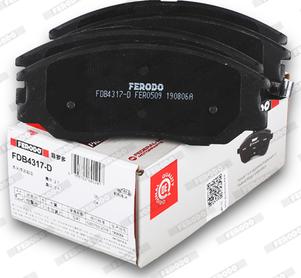 Ferodo FDB4317-D - Тормозные колодки, дисковые, комплект unicars.by