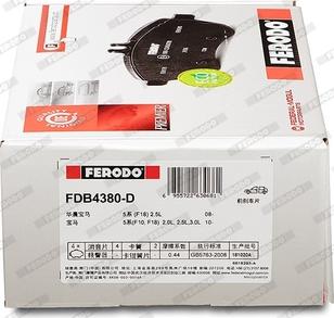 Ferodo FDB4380-D - Тормозные колодки, дисковые, комплект unicars.by