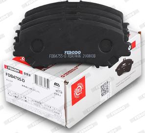 Ferodo FDB4755-D - Тормозные колодки, дисковые, комплект unicars.by