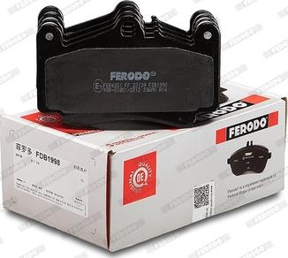 Ferodo FDB1998 - Тормозные колодки, дисковые, комплект unicars.by