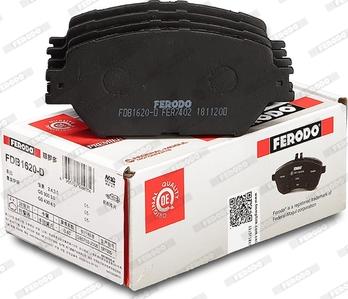 Ferodo FDB1620-D - Тормозные колодки, дисковые, комплект unicars.by