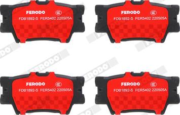 Ferodo FDB1892-S - Тормозные колодки, дисковые, комплект unicars.by