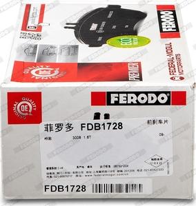 Ferodo FDB1728 - Тормозные колодки, дисковые, комплект unicars.by