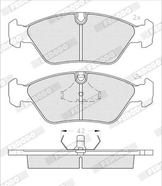 Ferodo FDB256 - Тормозные колодки, дисковые, комплект unicars.by