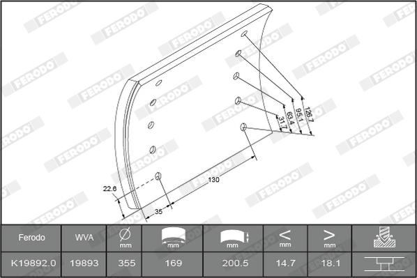 Ferodo K19892.1-F3504 - Комплект тормозных башмаков, барабанные тормоза unicars.by