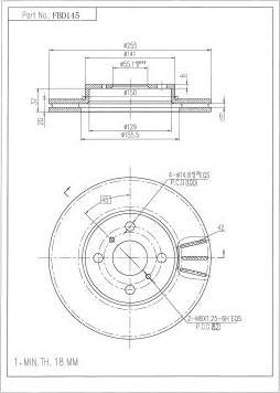 FI.BA FBD145 - Тормозной диск unicars.by