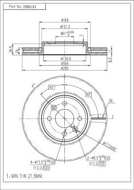 FI.BA FBD141 - Тормозной диск unicars.by