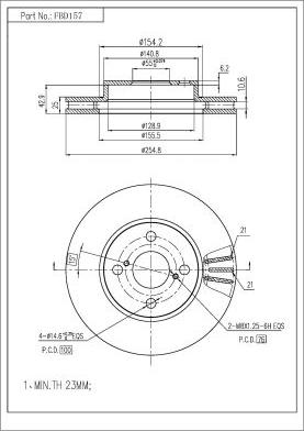 FI.BA FBD157 - Тормозной диск unicars.by