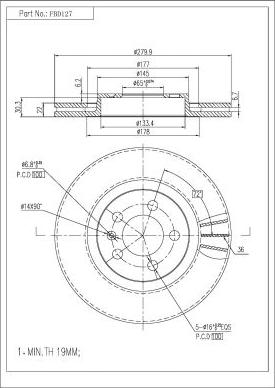 FI.BA FBD127 - Тормозной диск unicars.by