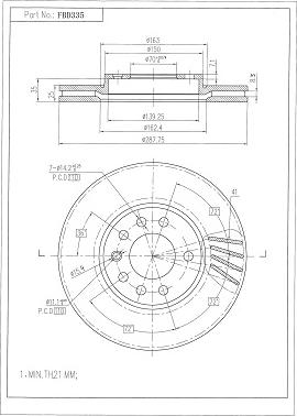 FI.BA FBD335 - Тормозной диск unicars.by