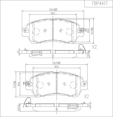 FI.BA FBP4417 - Тормозные колодки, дисковые, комплект unicars.by