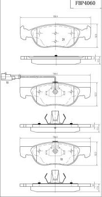 FI.BA FBP4060 - Тормозные колодки, дисковые, комплект unicars.by