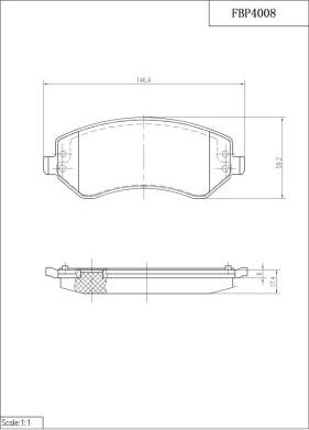 FI.BA FBP4008 - Тормозные колодки, дисковые, комплект unicars.by