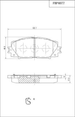 FI.BA FBP4077 - Тормозные колодки, дисковые, комплект unicars.by