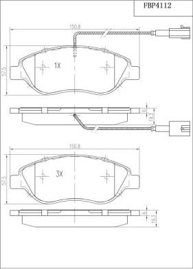 FI.BA FBP4112 - Тормозные колодки, дисковые, комплект unicars.by