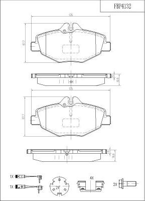 FI.BA FBP4132 - Тормозные колодки, дисковые, комплект unicars.by