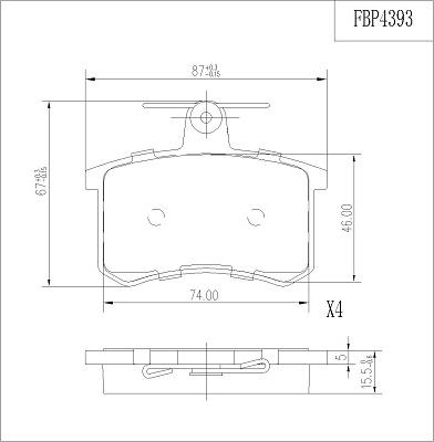 FI.BA FBP4393 - Тормозные колодки, дисковые, комплект unicars.by