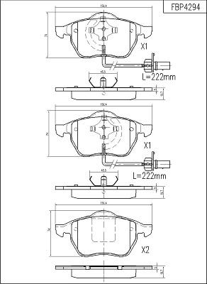 FI.BA FBP4294 - Тормозные колодки, дисковые, комплект unicars.by