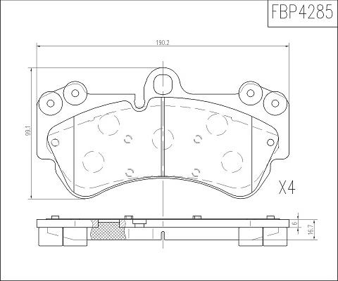 FI.BA FBP4285 - Тормозные колодки, дисковые, комплект unicars.by