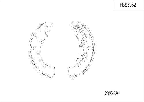 FI.BA FBS8052 - Комплект тормозных колодок, барабанные unicars.by