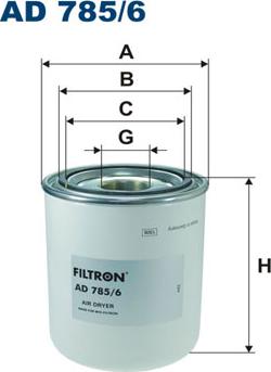 Filtron AD785/6 - Патрон осушителя воздуха, пневматическая система unicars.by