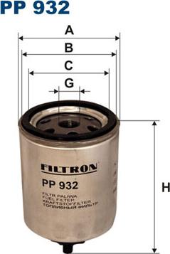 Filtron PP932 - Топливный фильтр unicars.by