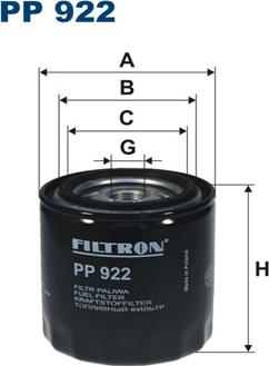 Filtron PP922 - Топливный фильтр unicars.by