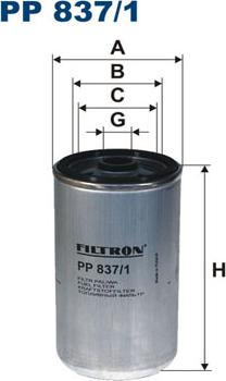 Filtron PP837/1 - Топливный фильтр unicars.by